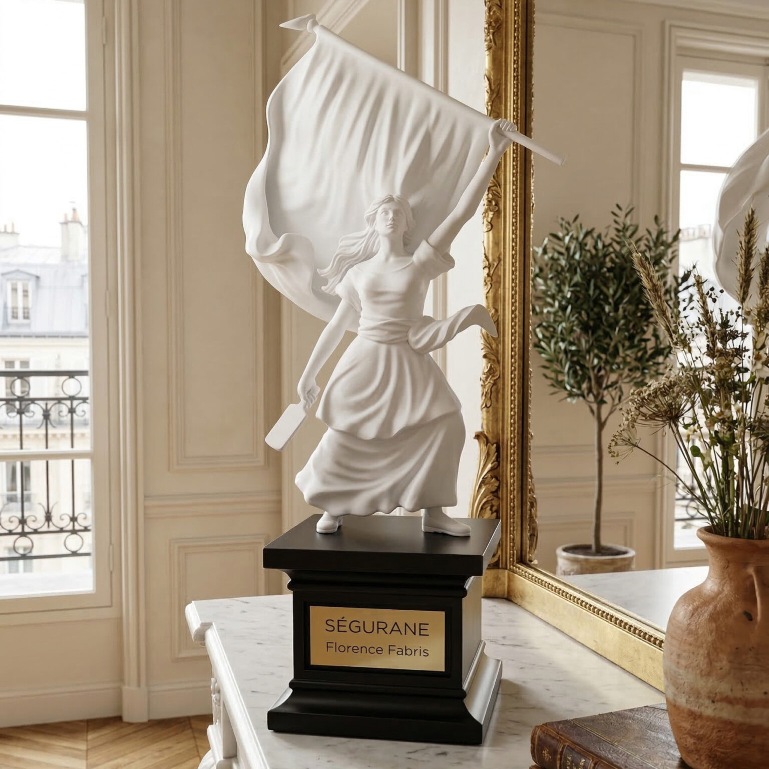 Sculpture de statue de Ségurane par Florence Fabris, Nice